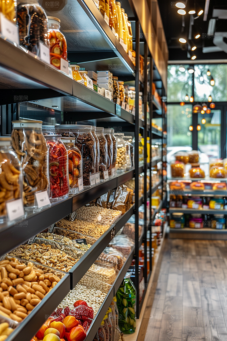 超市货架食品便利店摄影图