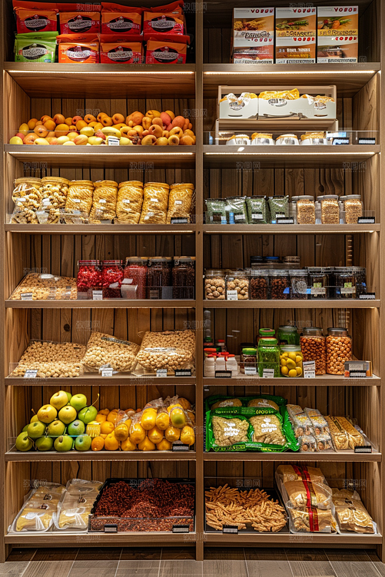 超市货架食品日常摄影图