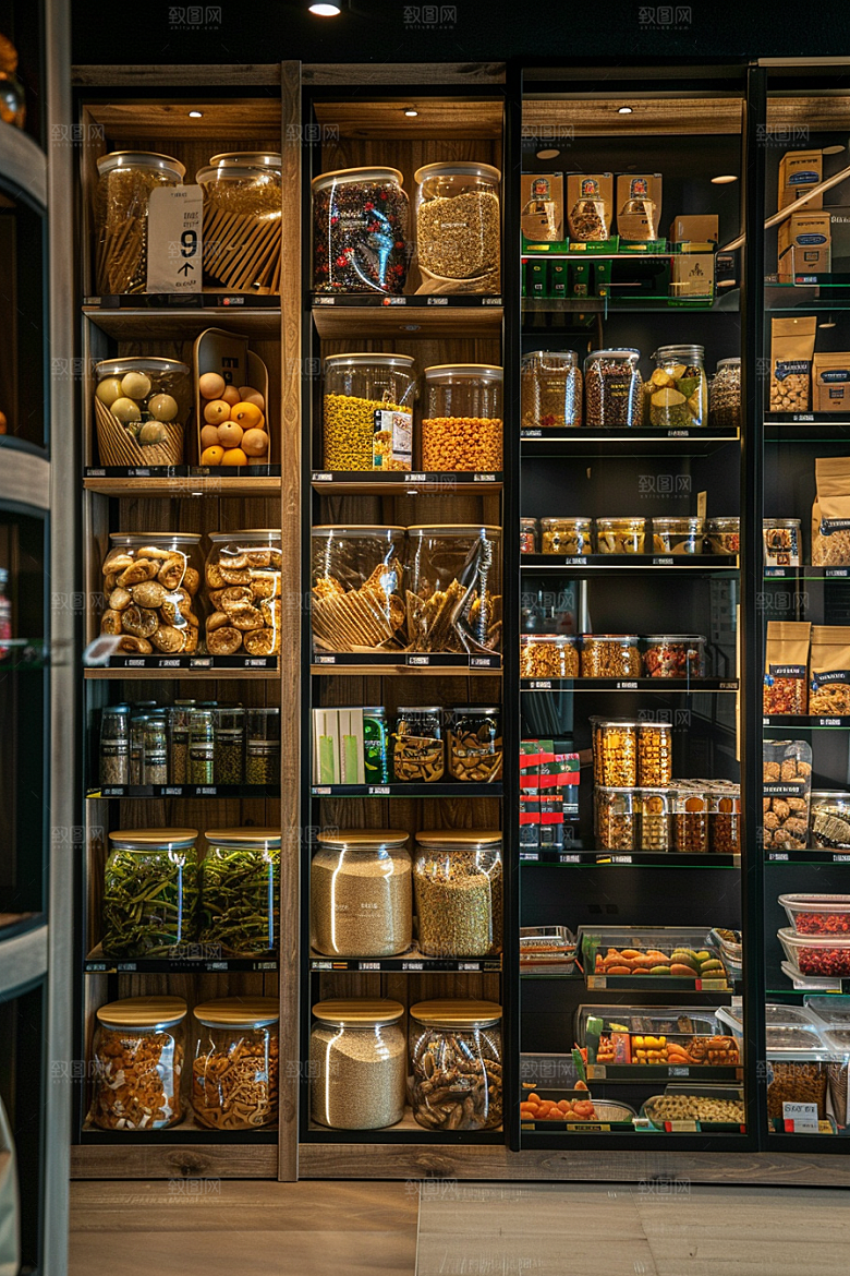 超市货架生鲜食品摄影图