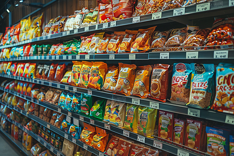 超市货架高清食品摄影图