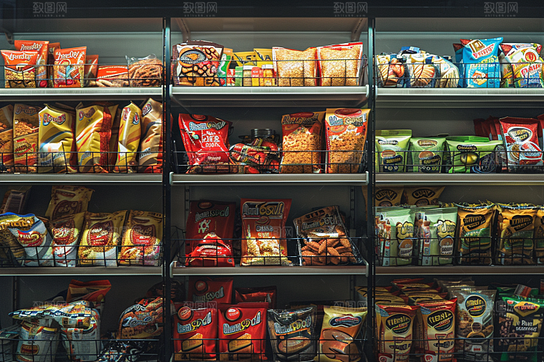 超市货架商品食品摄影图