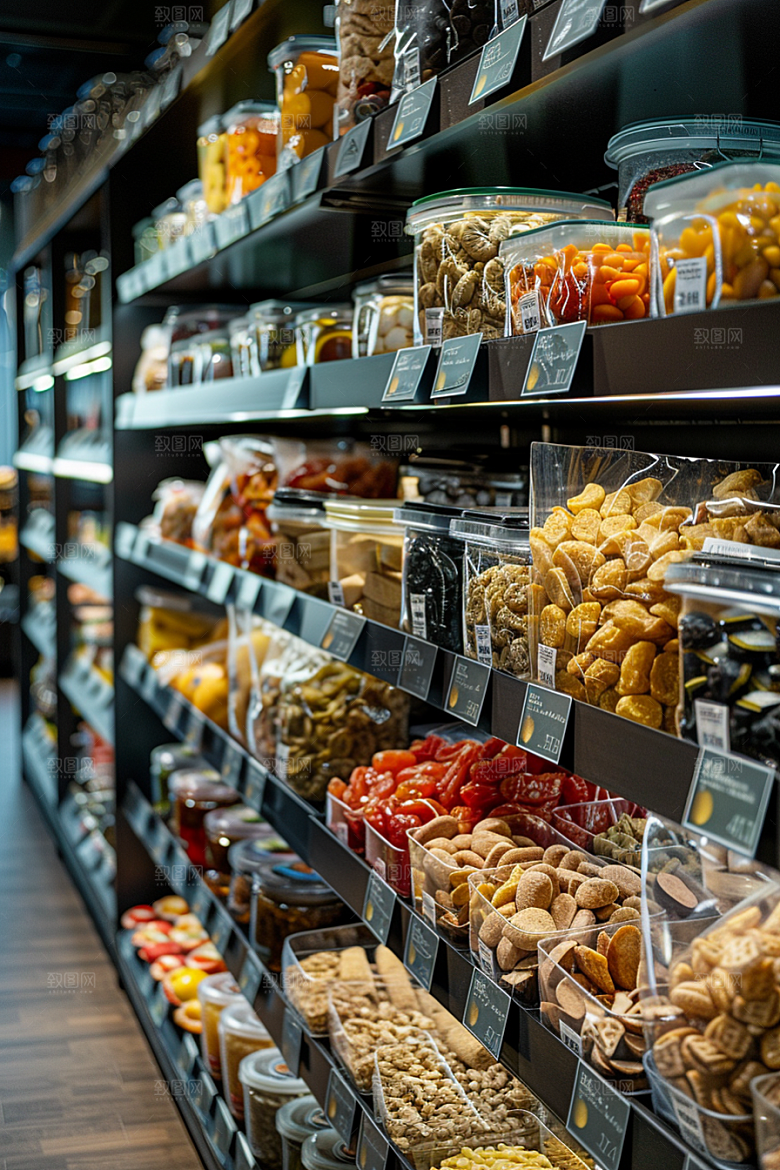超市货架食品日常摄影图