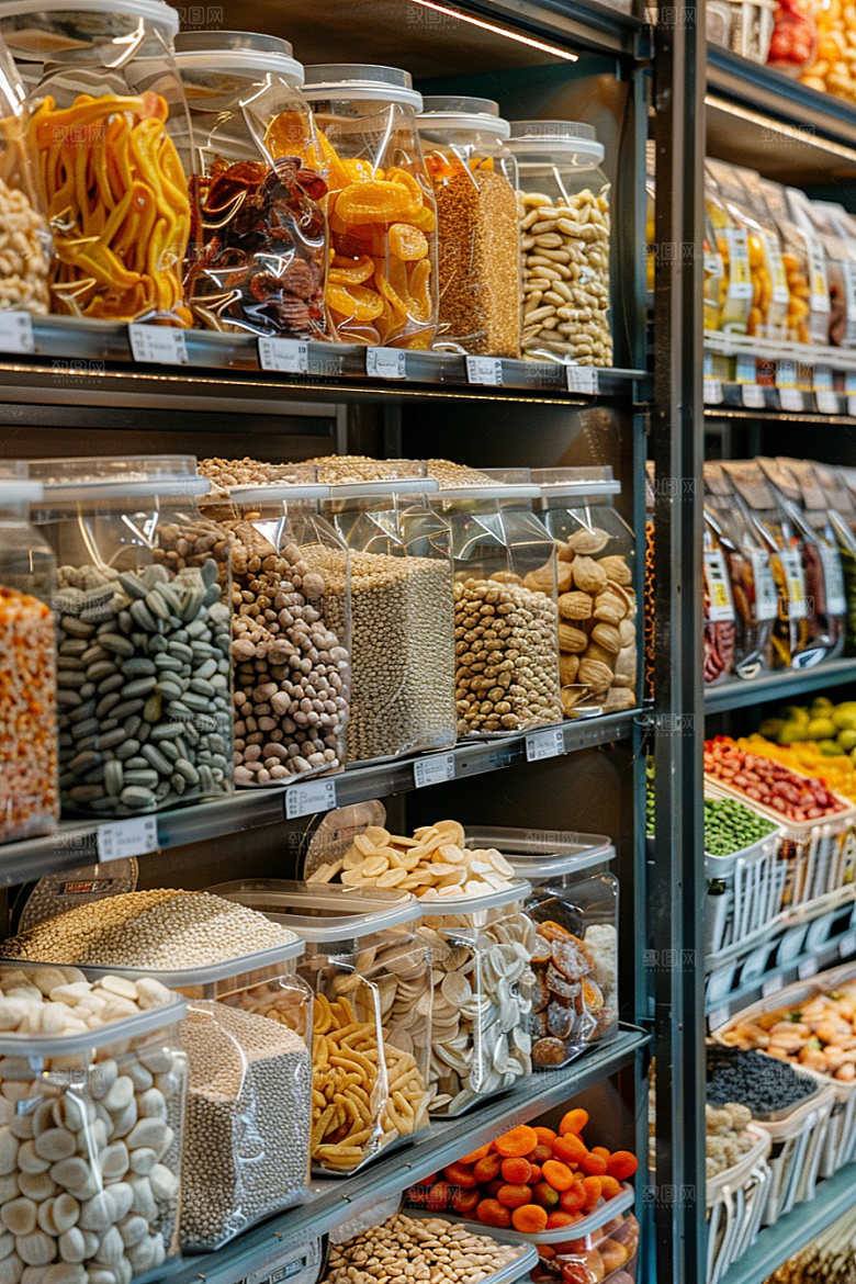 超市货架食品高清摄影图