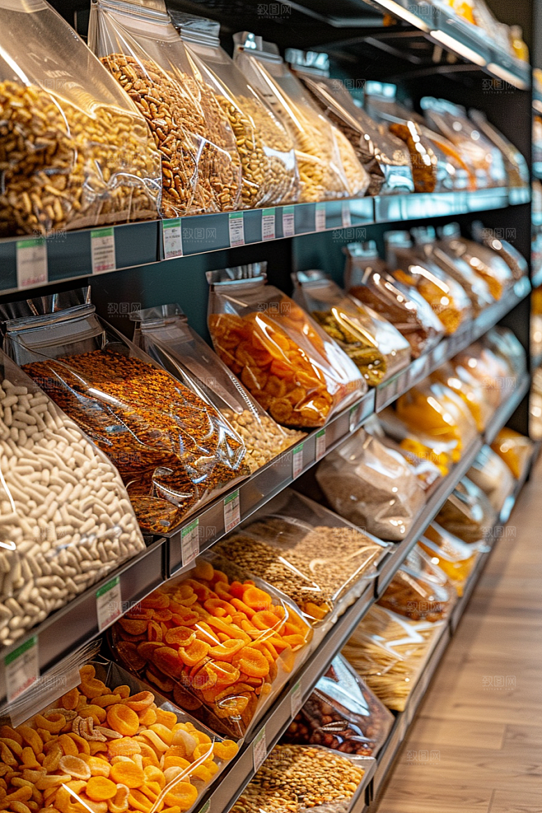 超市货架高清食品摄影图