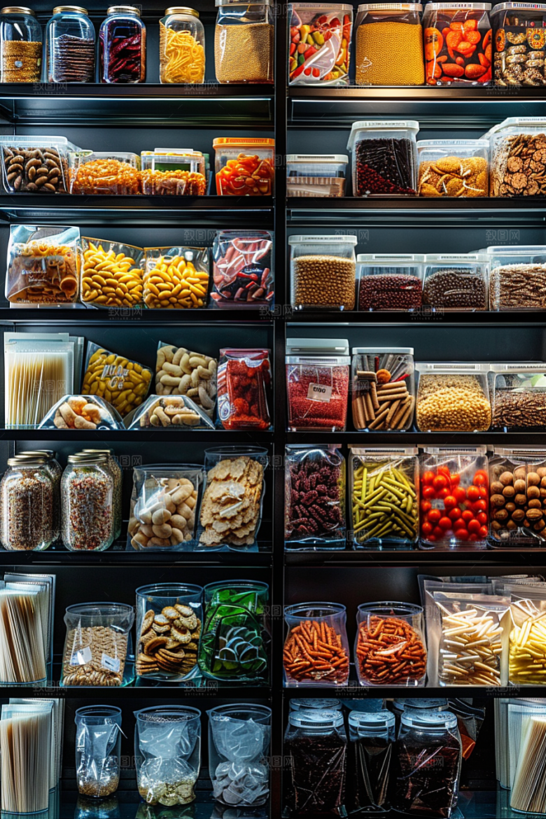 超市货架食品日常摄影图