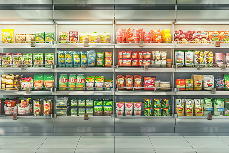 超市货架高清食品摄影图