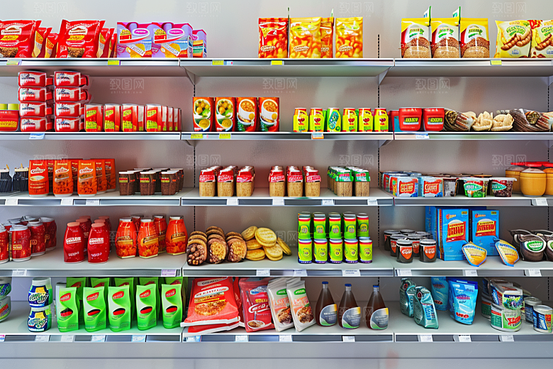 超市货架食品商超摄影图