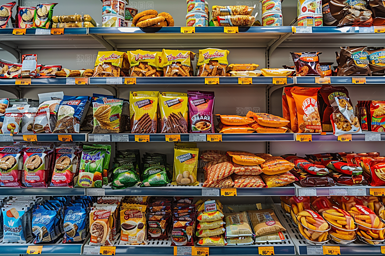 超市货架日常食品摄影图