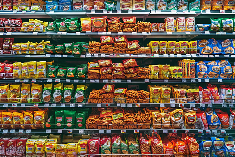 超市货架食品生鲜摄影图