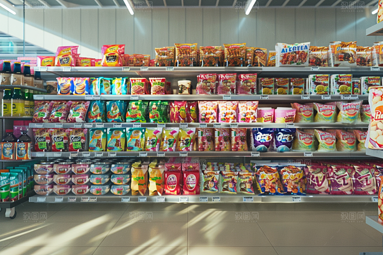 超市货架生活食品摄影图
