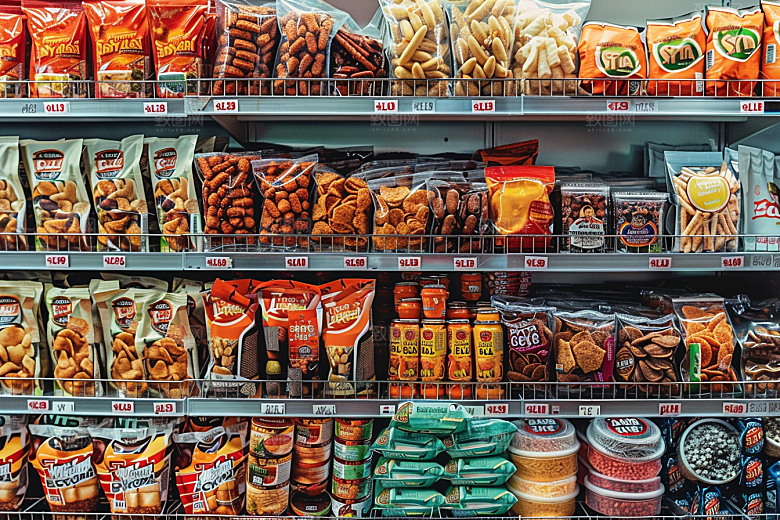 超市货架商超食品摄影图