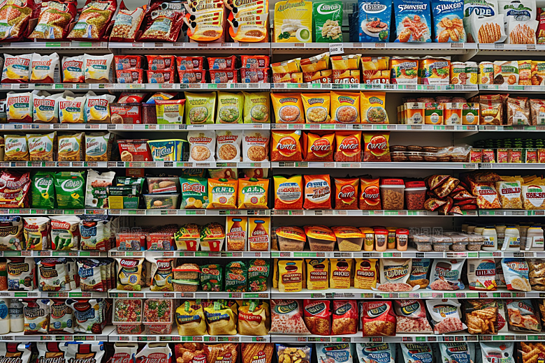 超市货架生活食品摄影图