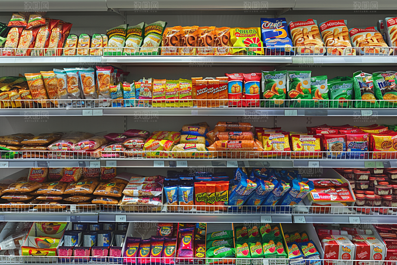 超市货架食品商超摄影图