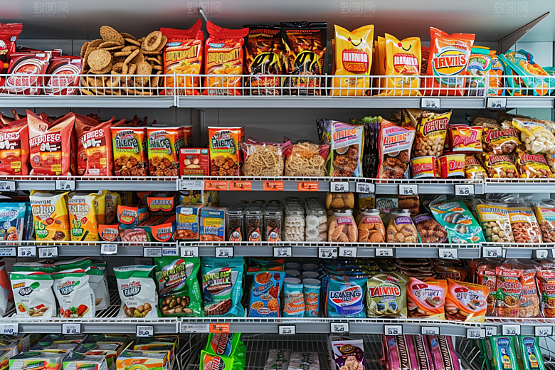 超市货架日常食品摄影图