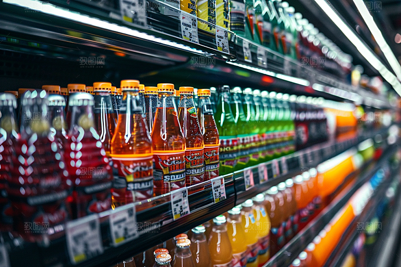 超市货架生鲜食品摄影图