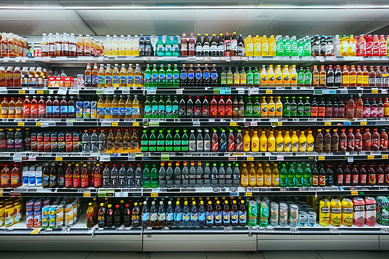 超市货架便利店食品摄影图