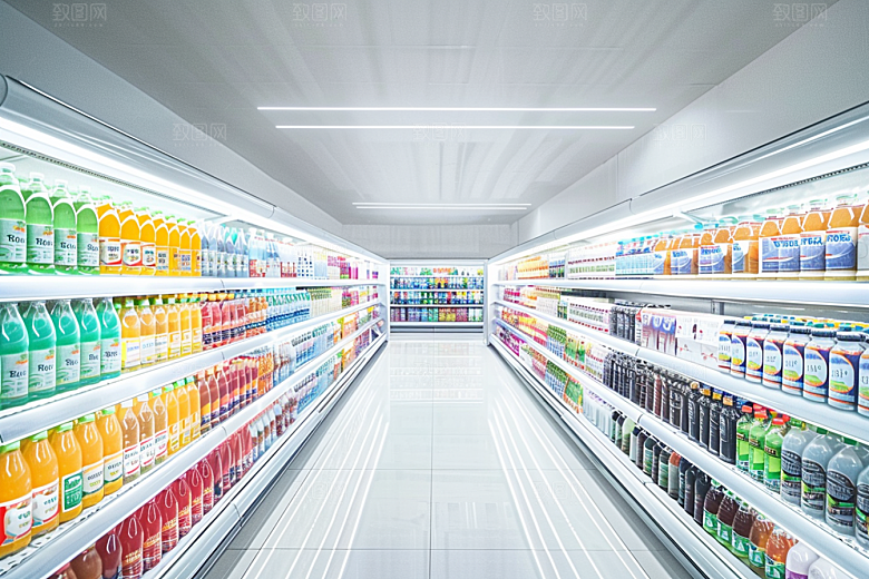 超市货架日常食品摄影图