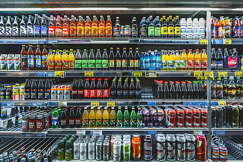 超市货架食品场景摄影图