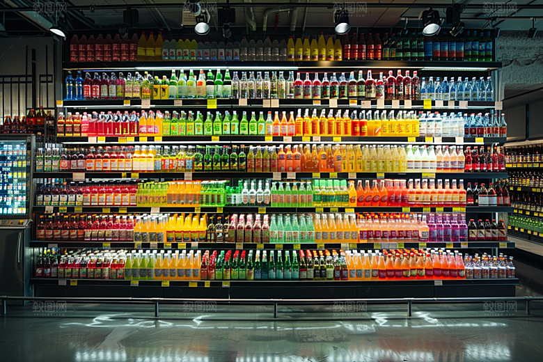 超市货架货物高清摄影图