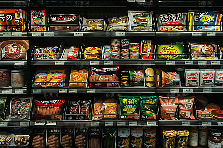 超市货架高清食品摄影图