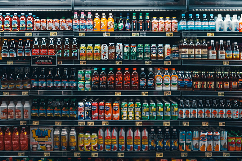 超市货架生鲜食品摄影图