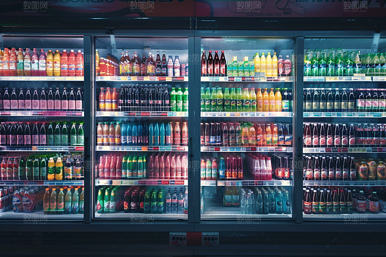 超市货架食品场景摄影图