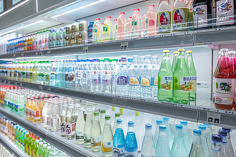 超市货架食品便利店摄影图