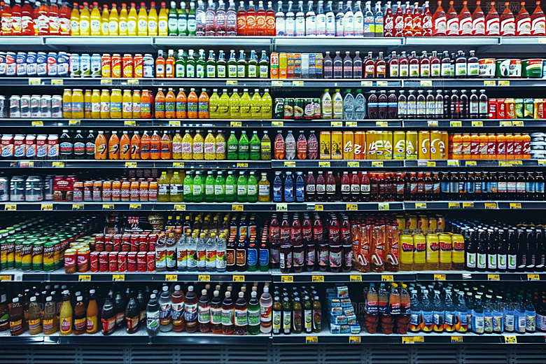 超市货架商超食品摄影图