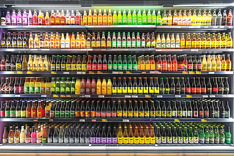 超市货架食品场景摄影图