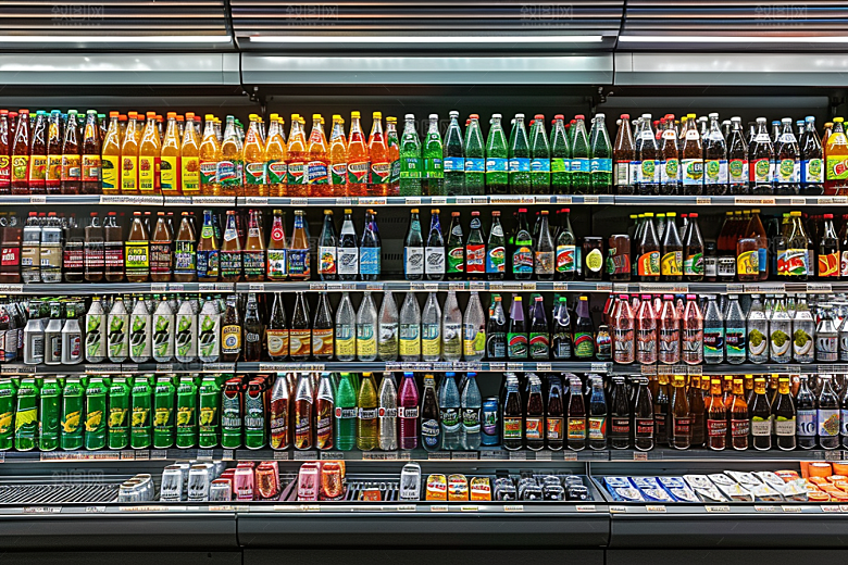超市货架货物商品摄影图