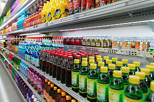 超市货架食品场景摄影图