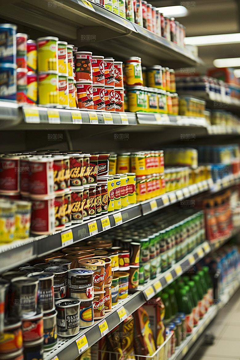 超市货架食品高清摄影图