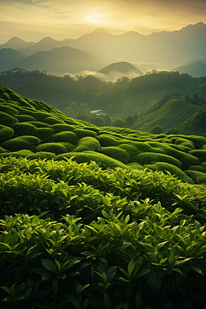 茶叶清新茶树摄影图