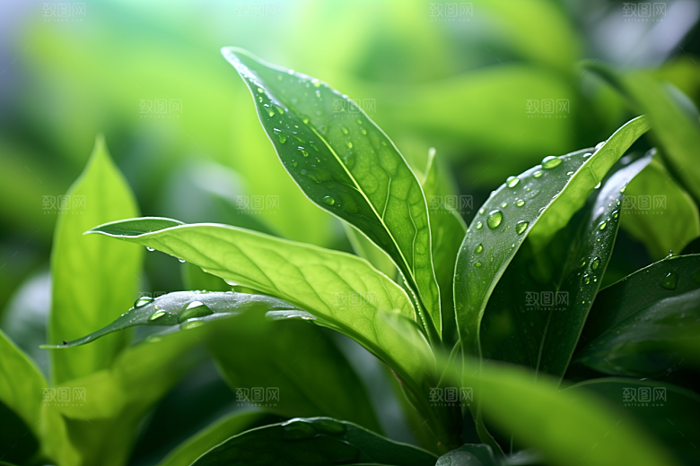 茶叶清新采茶摄影图