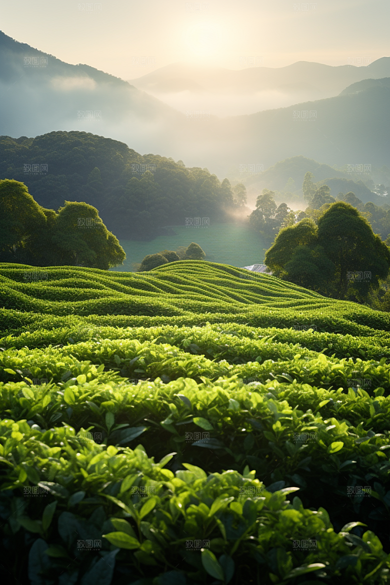 茶叶茶山高清摄影图