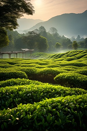 茶叶春茶茶园摄影图