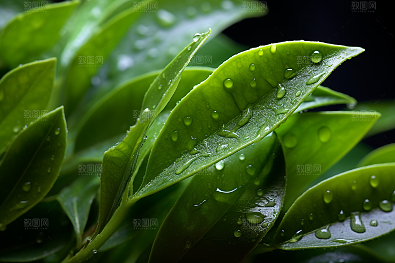 茶叶雨前龙井茶园摄影图