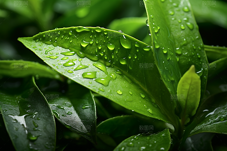茶叶雨前龙井茶树摄影图