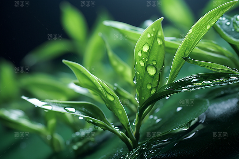 茶叶春季茶山摄影图