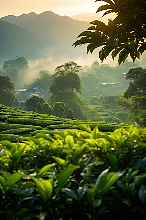 茶叶茶园新茶摄影图