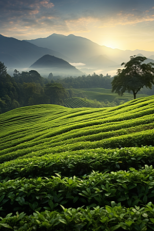 茶叶清明谷雨茶园摄影图