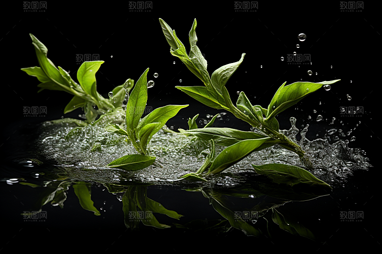 茶叶自然春茶摄影图