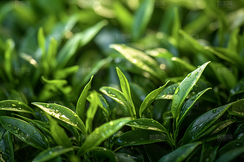 茶叶雨前龙井茶山摄影图