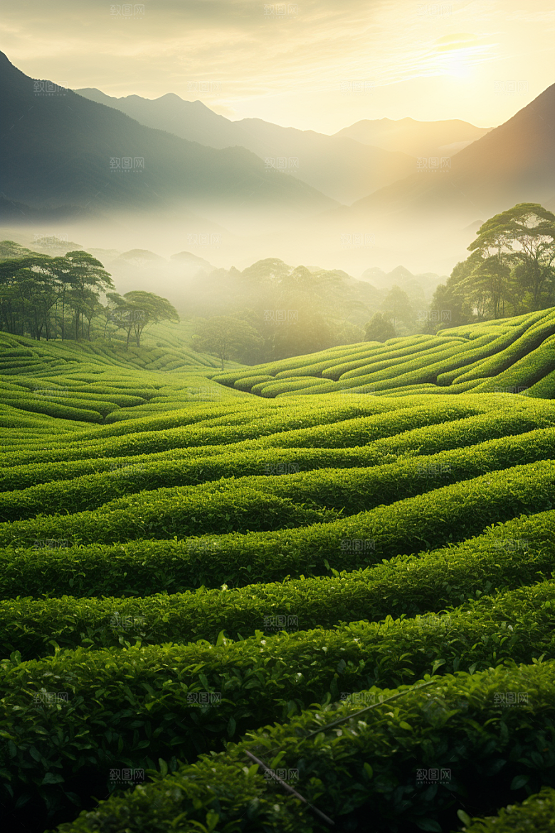 茶叶茶山春天摄影图