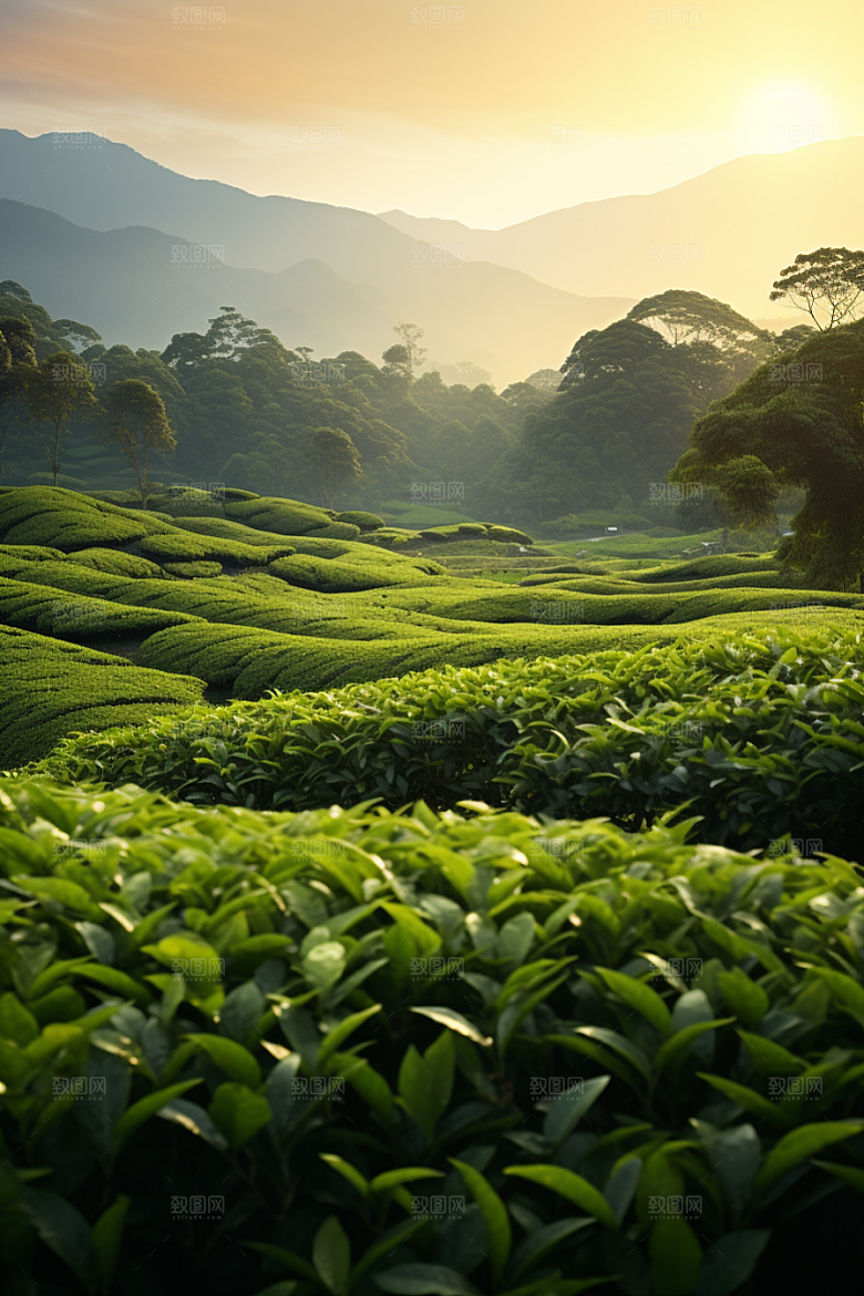 茶叶新茶茶园摄影图