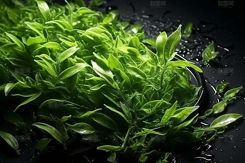 茶叶雨前龙井茶树摄影图