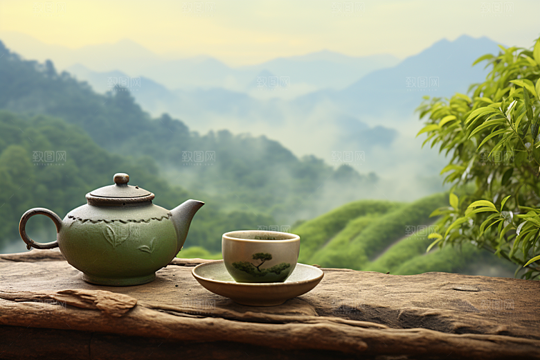 茶叶新茶茶树摄影图