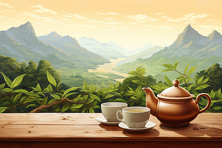 茶叶清新茶园摄影图