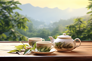 茶叶采茶高清摄影图