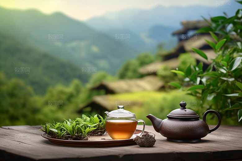 茶叶自然春茶摄影图
